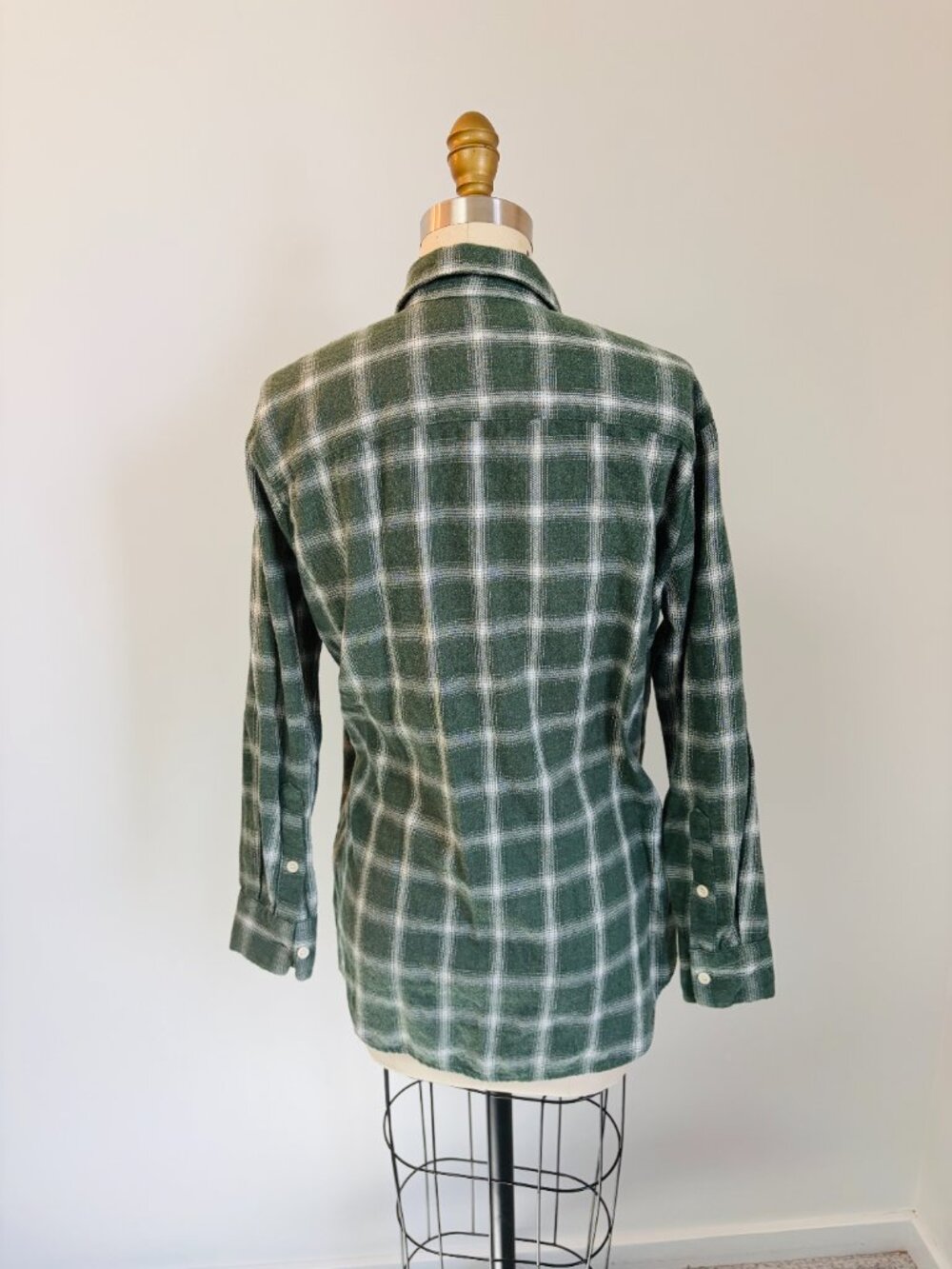 Madewell 90's Grunge/Gorpcore Oversized Forest Green Plaid Flannel Shirt - XS🌲✨ - Picture 5 of 14